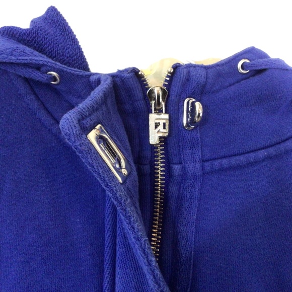 Ralph Lauren Jeans Company Women's Blue Full-Zip Hoodie With Turn Buttons M - Picture 6 of 10